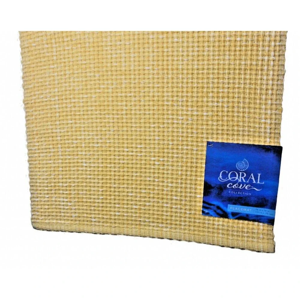 Coral Cove Fabric Placemats Buttercup Sunflower Yellow Cotton 19
